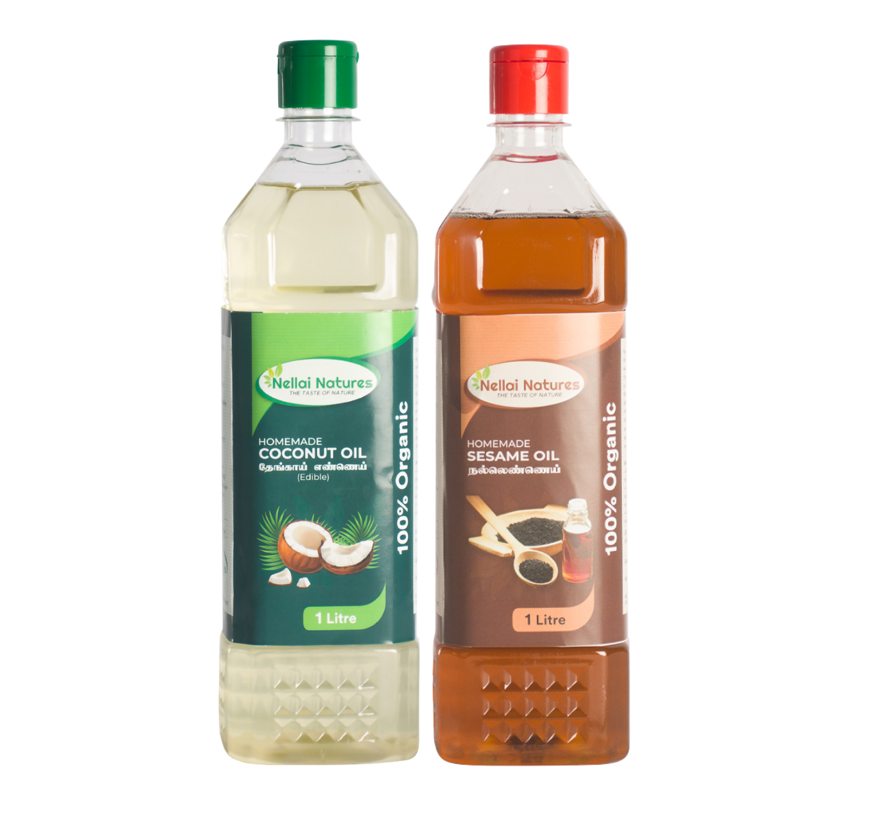 Nellai Natures Coconut and Sesame Oil Pack, 1 Litre each
